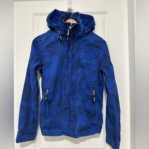 Bench | Women’s Small Cobalt Blue 100% Cotton Jacket with Hidden/Stowable Hood
